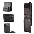 Folding Wallet Case for Samsung Galaxy Z Flip 4 5G with Card Holder Premium PU Leather Phone Cover Case for Samsung Galaxy Z Flip 4 (Black-Horizontal)