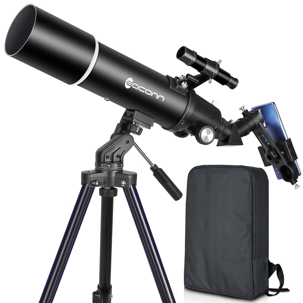 Astronomy Telescope 80mm Aperture 600mm Refractor Telescope for Adults/Compact and Portable Travel Telescopio with Backpack