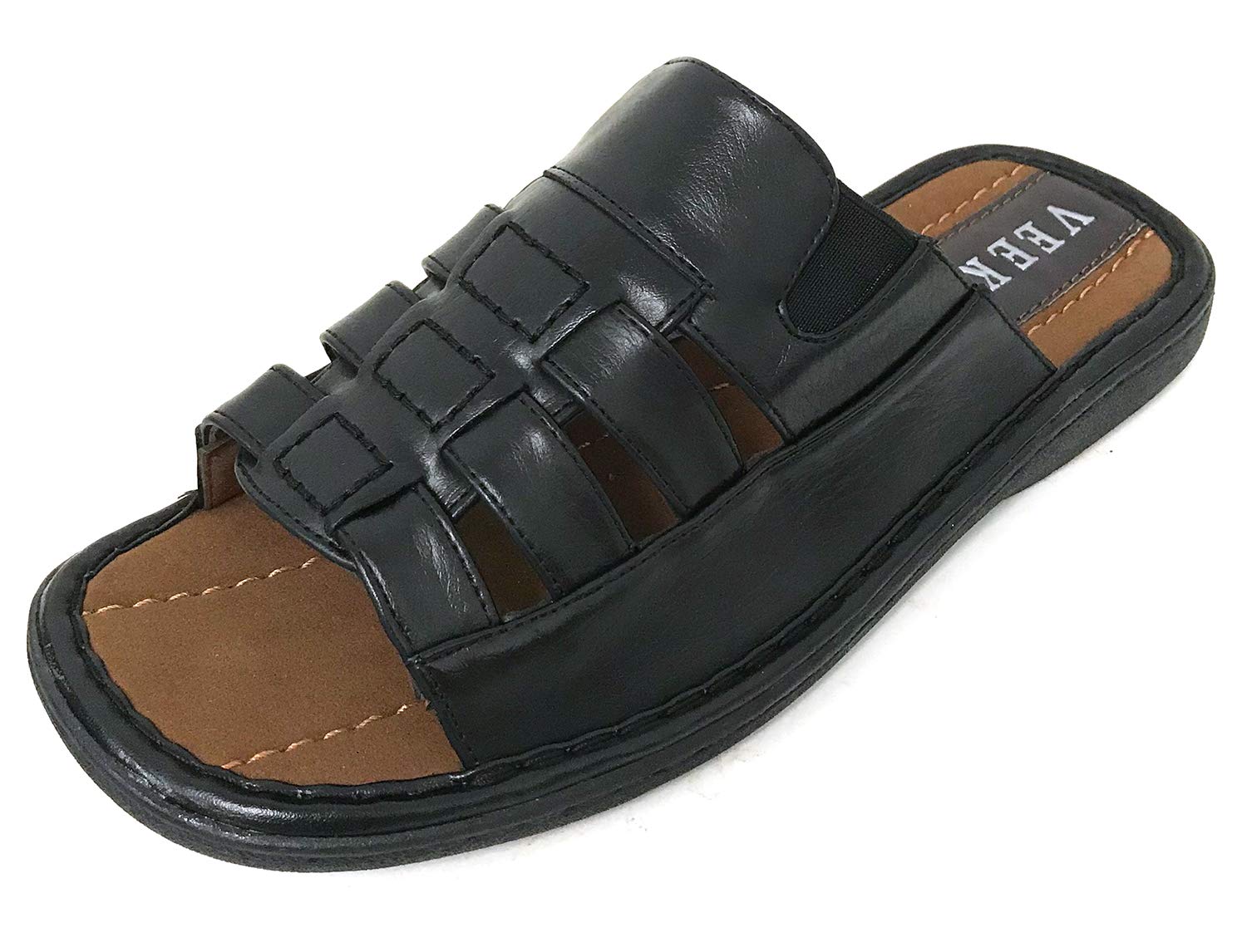 G4U-Veeko VL-8821 Mens Sandals Open Toe Slide Casual Fisherman Summer Flip Flops Shoes (12 D(M) US Black-8821)