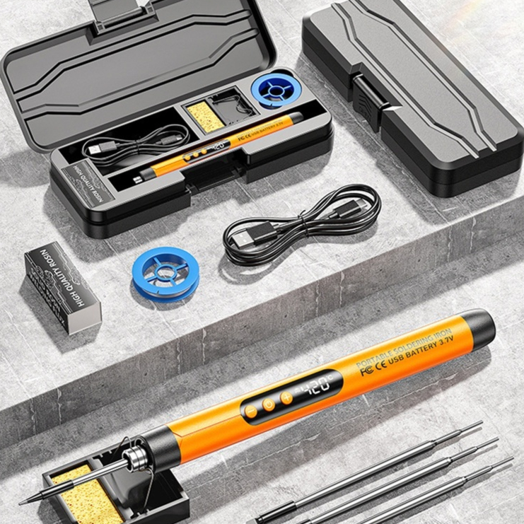 Mini Rechargeable Electric Soldering kit w/case.