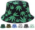 Reversible Bucket-Hat Marijuana-Cannabis Weed Foldable Fisherman Hat Packable