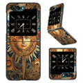 BREIDMKFM for Samsung Galaxy Z Flip 5 5G Case Galaxy Z Flip 5 Case Hard PC Shookproof Girls Women Durable Scratch-Resistant Phone Case for Samsung Z Flip 5 2023 Golden Sun