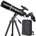 Astronomy Telescope 80mm Aperture 600mm Refractor Telescope for Adults/Compact and Portable Travel Telescopio with Backpack
